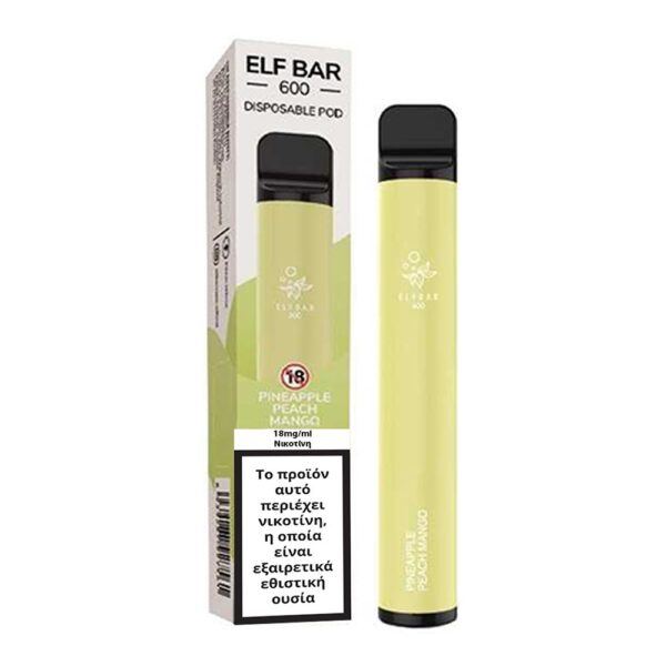Elfbar 600 Disposables 2ml 18mg - Pineapple Peach Mango