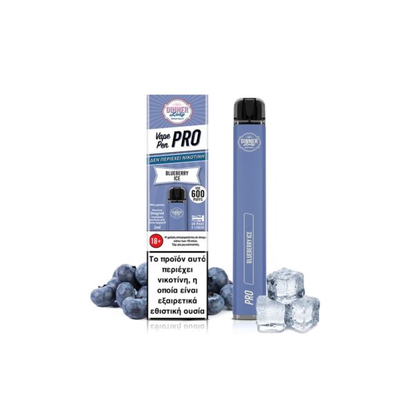 Dinner Lady  -Vape Pen Pro Blueberry Ice 2ml 0mg