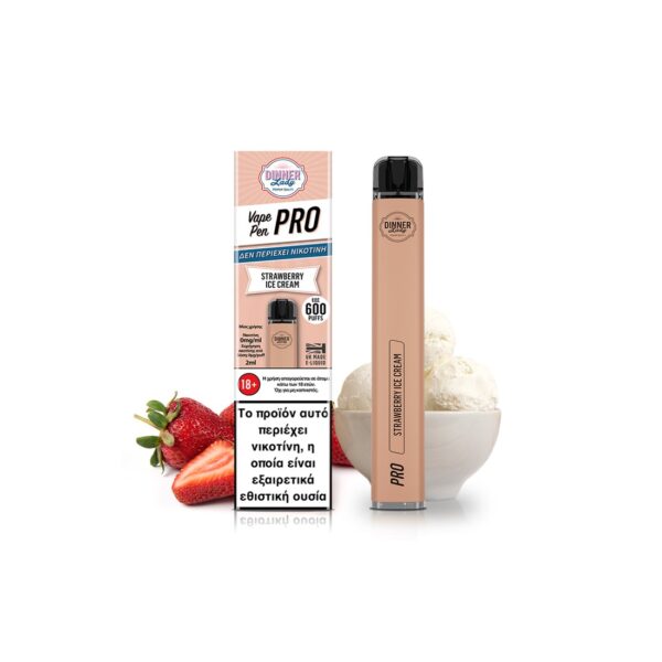Dinner Lady  -Vape Pen Pro Strawberry Ice Cream 2ml 0mg
