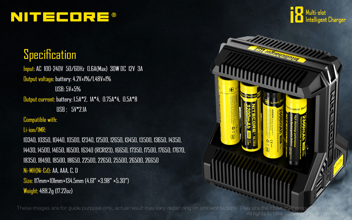 charger Nitecore I8 vapexperts 18