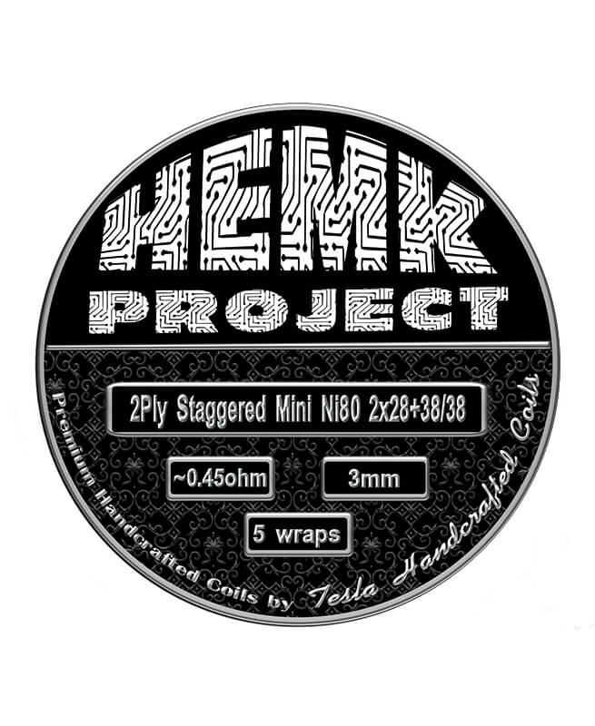 Hemk Project by Tesla Handcrafted - 2Ply Staggered Mini 0.45ohm Ni80