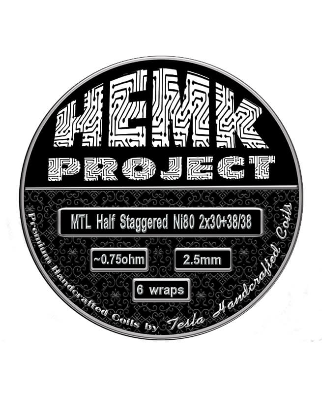 Hemk Project by Tesla Handcrafted - Half Staggered Mtl 0.75ohm Ni80